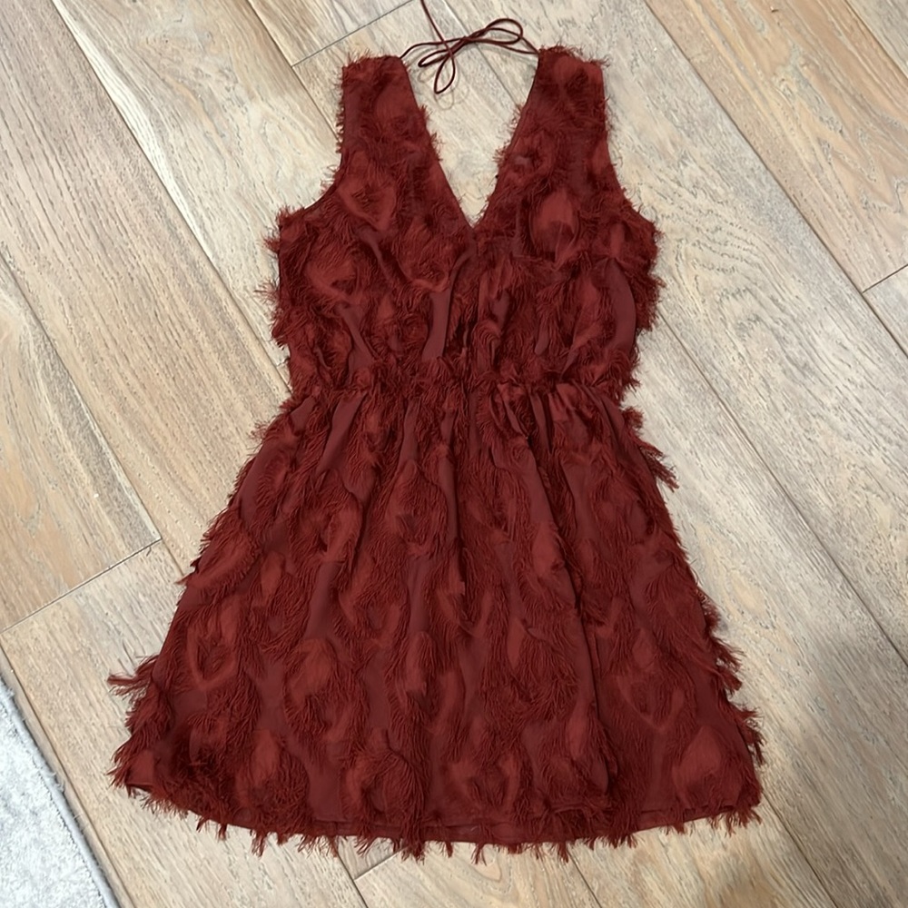 & Other Stories feathered mini dress